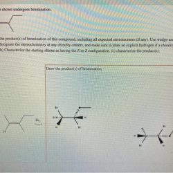 The alkene shown undergoes bromination