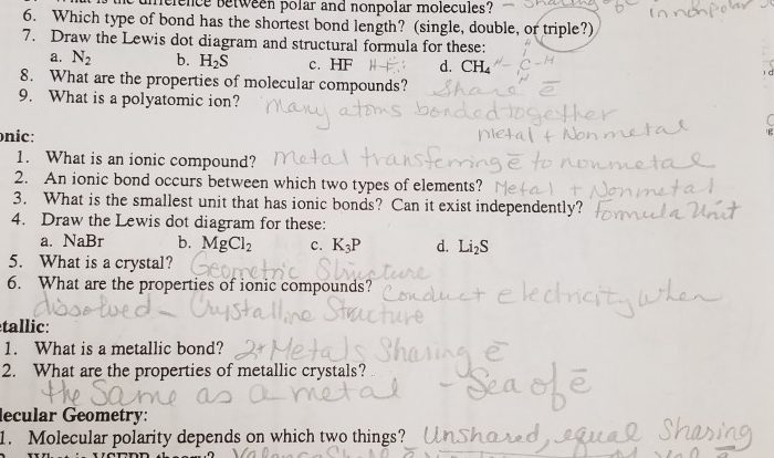 Covalent bonding webquest answer key