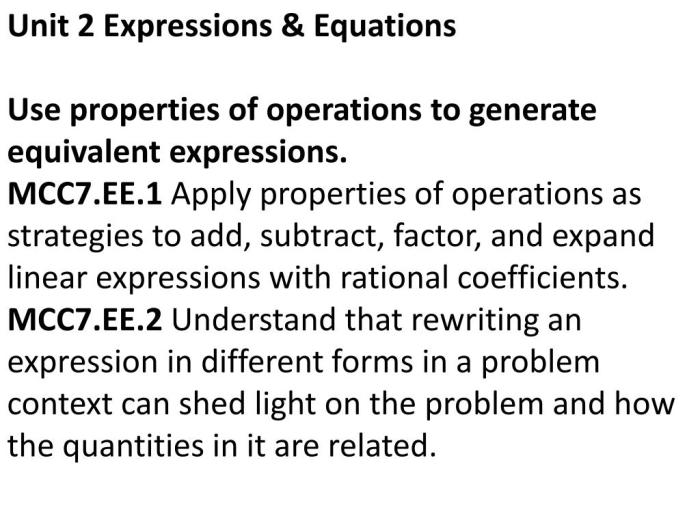 Expressions and equations module quiz d