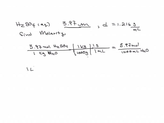 A solution of h2so4 with a molal concentration