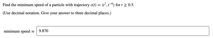 Determine maximum and minimum speeds of particles of the cord